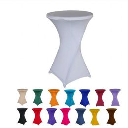 Stretch ronde tafelkleed cocktail spandex tabel doek bar hotel bruiloft wit tafel cover 60/70 / 80cm diameter multi-color