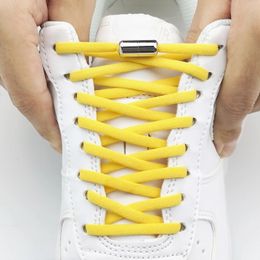 Lacets demi-cercle extensibles baskets rondes lacet cravate lacets de chaussures gratuits cordes de verrouillage en métal paresseux pour adultes et enfants 240321