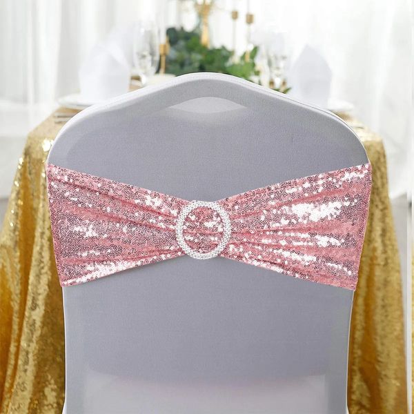 Chaise à paillettes extensible sash arcs chaise de mariage de mariage hôtel banquet réception chaise couverture décor de mariage