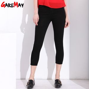 Stretch skinny capri jeans vrouw plus size enkel lengte vrouwen zwarte feminino denim potlood broek Damskie y 210428