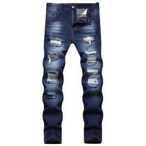 Stretch Skinny Jeans para hombres Ripped Slim-Fit Denim Pants Summer Casual Pantalones Hombre Tamaño 28-42