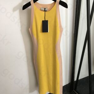 Vestidos elásticos ajustados de punto para mujer, falda sin mangas de diseñador clásico, vestidos largos elegantes a la cadera para fiesta y Club