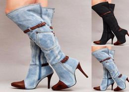 Stretch Slim Coffre High Boots Femmes Sexy Fashion Over the Knee High Heels Chaussures Boucle Baille STILETTO BOOTS D'HIVER5358444