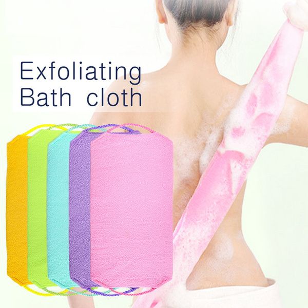 Toalla de baño exfoliante limpia y estirable para el cuerpo, toallita de ducha mágica para la espalda y el cuello