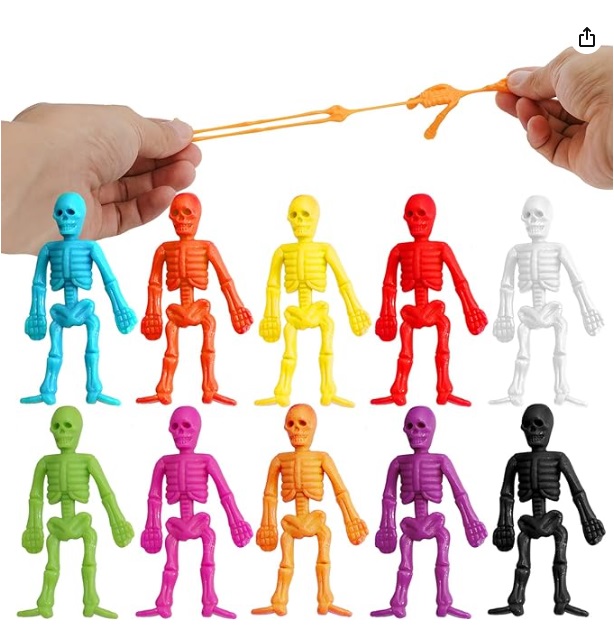 Halloween Stretchy Skeletons Toy Sticky Stretchable Slimy Gooey Textu Toy for Stress Anxiety Relief Sensory Gel Toy Party Favor Filler Small Toys Classroom Prizes