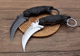 STRI Shadow Claw Knife D2 Blade 60 HRC G10 Hendel Karambit Claw Fixed Blade Tactical Rescue Pocket Hunting Fishing EDC Survival Tool Knives A1997