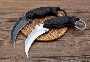 Stri Shadow Claw Knife D2 Blade 60 HRC G10 Mango Karambit Claw Hoja fija Rescate táctico Bolsillo Caza Pesca EDC Herramienta de supervivencia Cuchillos a1997