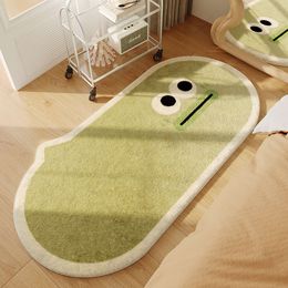 Selección estricta de la alfombra de la habitación de la habitación dormitorio impermeable linda alfombra de lujo en la cama de la cabeza maestro invierno espesado en la parte delantera