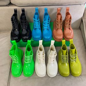 Stride Boots Rubber Lace-Up Rain Boots Designer Women Fashion Kiwi PinkyColor July Bouteee