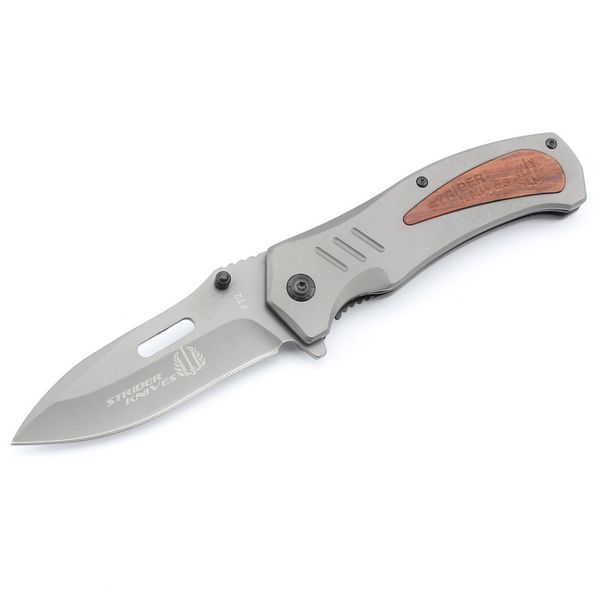 Strider-F72 Cuchillo de supervivencia OEM Acero + Mango de madera Cuchillos de caza de supervivencia al aire libre Caza de camping Cuchillos de bolsillo plegables multifuncionales