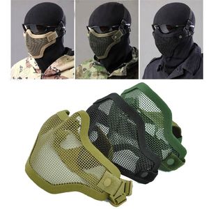 Strike Steel Metal Mesh-masker Beschermend 2G Airsoft-masker met verstelbare elastische band voor schieten, jagen, paintball2933
