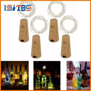 Guirlande lumineuse 2M 20LED, lampe en forme de liège, bouchon de bouteille, verre à vin, fil de cuivre, lumières pour fête de noël et mariage