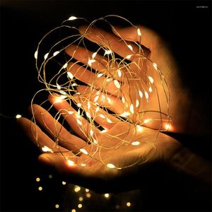 Strings 1/2/3M LED -snaarverlichting Koper Zilver Wire Garland Licht Waterdichte Fairy voor Kerstmis trouwfeestdecoratie