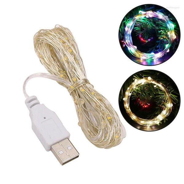 Cordes 1/2/5m Batterie/Usb LED Guirlande Lumières Fée De Noël Fée Pour La Décoration De Fête De Mariage