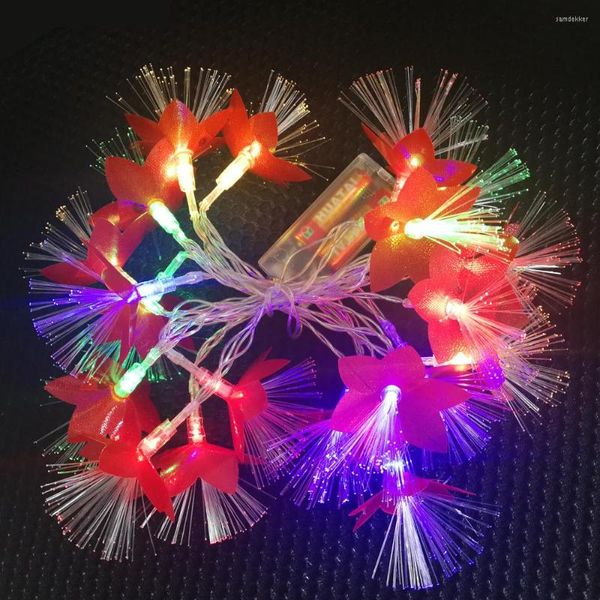 Strings 1.2m / 3m / 5m LED batterie fibre optique chaîne lumineuse boules de cerise fée décorative exploitée noël guirlande extérieure décoration