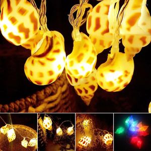 Strijkers 1,2 m Fairy Slaapkamer Huis met timer Sea Shell Holiday Decoratie Nautical 10Led String Lights Battery Operated Stripe