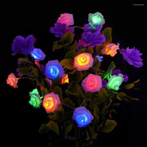 Strings 1.2m Rose Flower String Lights Led Garland Artificial Fairy voor Valentijnsdag Wedding Party Christmas Decoratie