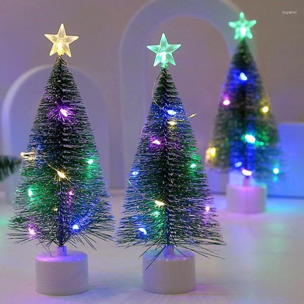 Cordes 1/3pcs arbre de Noël chaîne lumière étoile pin aiguille lampe fête mariage intérieur table décoration nuit cadeaux