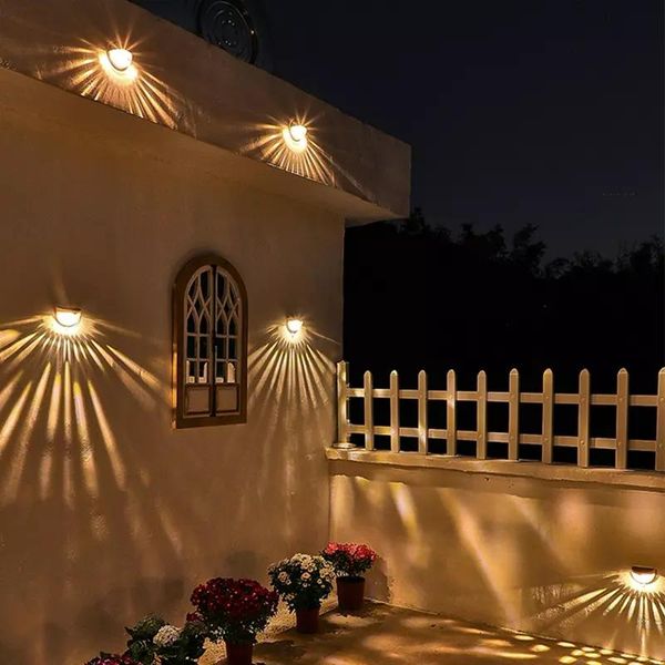 Cuerdas 1/4 unids Luz LED solar Decoración de jardín al aire libre para la lámpara de pared del hogar Mariage Fiesta de cumpleaños Ramadán Boda Decoración de Navidad LED