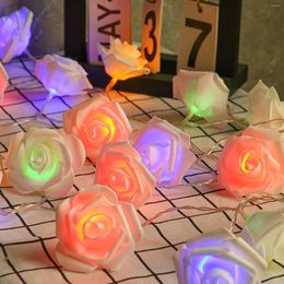 Cordes 1.5M 10 LED Rose Guirlande Lumineuse À Piles Artificielle Bouquet De Fleurs Guirlande Pour La Saint Valentin De Noël Décor De Mariage #YY