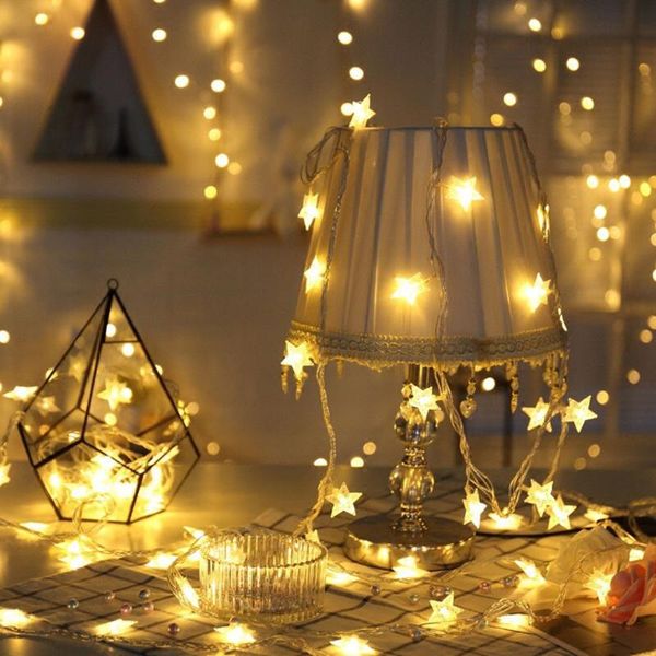 Cuerdas 1.5M 10LEDS LED Starlight Batería Cuento de hadas Luces impermeables Interior Árbol de Navidad Decoración del hogar Especiales