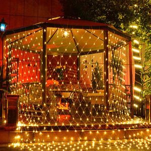 Strijkers 1,5x1,5 m 3x2m 6x4m LED Net Mesh String Licht Outdoor Waterdicht Tuin Kerstfeest Raam Gordijn Lichten Garlandled