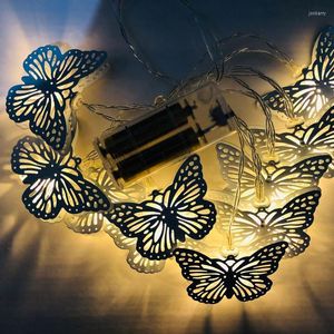 Cordes 1.65M / 3M Papillon LED Guirlande Lumineuse Fée Délicate Éclairage Jardin Extérieur Chambre Chambre Décoration Étanche Alimenté Par Batterie