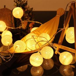 Cuerdas 1,6 m/3m algodón guirnalda bolas luces cadena Navidad Pascua exterior colgante fiesta bebé niños habitación cama decoraciones de hadas
