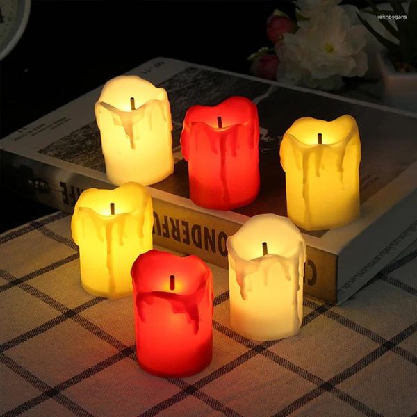 Cuerdas 1 PCS Sin llama Cálido Blanco LED LED Batería eléctrica Velas alimentadas Tealight para fiestas navideñas Boda Decoración navideña