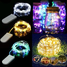 Cordes 10/20/30 LED Batterie Micro Rice fil Copper Fairy Lights Lights Bottle Lighting Party Garden Lampe Decorled