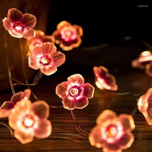 Cordes 10/20/30 LED Éclairage de cerisier Fleur de fleur alimentée par batterie pour mariage intérieur Cloches roses Guirlande Décoration