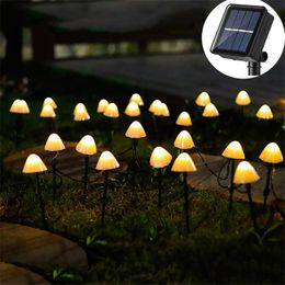 Cuerdas 10/20/30 LED Luces de cadena de setas solares al aire libre Jardín Lámpara de paisaje impermeable para fiesta de bodas Navidad HolidayLED StringsLED