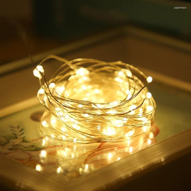 Dizeler 10/20/30 LED USB String Lights Bakır Gümüş Tel Çelenk Noel Düğün Dekorasyonu için Işık Su Geçirmez Peri