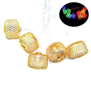 Strings 10/20/40/80 LED -verlichting Metaal Gold Lantern Holiday Lights Party Indoor Room Decoratie Powered IY310232