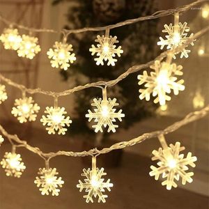 Cordes 10/20 / 80leds Snowflake String Garland Fairy Lights USB / Battery Powered Tree Holiday Year Année de décoration Lampes de décoration