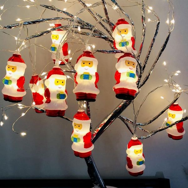 Cuerdas 10/20 LED Luces de Navidad USB Santa Claus String Room Decor Fairy Festoon Light Decoraciones Año