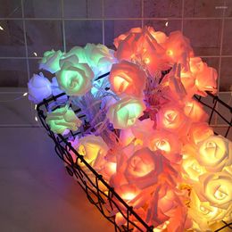 Strings 10/20Led Rose Flower String Lights Artificial Bouquet Garland USB/Battery bediend voor Valentijnsdag Wedding Party