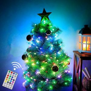 Cordes 10/5m LED lumières feston fée chaîne USB guirlande lampe décoration de noël en plein air année LED