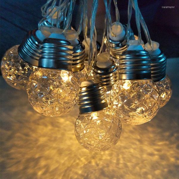 Cuerdas 10 bolas de globo Solar LED Luces de cadena Vintage Estilo retro Navidad Hada Jardín Vacaciones Decoración de boda Fiesta