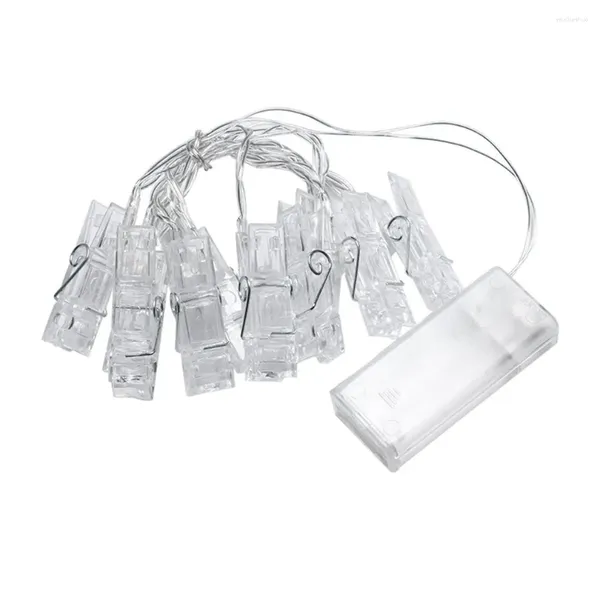 Cuerdas 10 LED Pos Clip Luces de cadena alimentadas por batería Fiesta Boda Decoración para el hogar Iluminación Blanco cálido / Blanco / Colorido / Púrpura / Azul