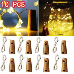 Cordes 10 pcs barre à LED Bouteille de vin de liège lumières de vacances décoration de vacances Garland Fairy Christmas