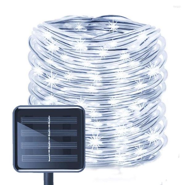 Cordes 100/200/300 LED corde solaire extérieure alimentée tube étanche fil de cuivre fée lumières pour clôture de jardin de Noël