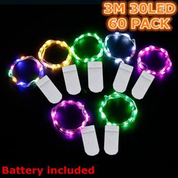 Strings 100/60/30 Pack 3M 30Led Fairy Light Christmas Lights Copper Wire String For Wedding Year Noel Garland Party