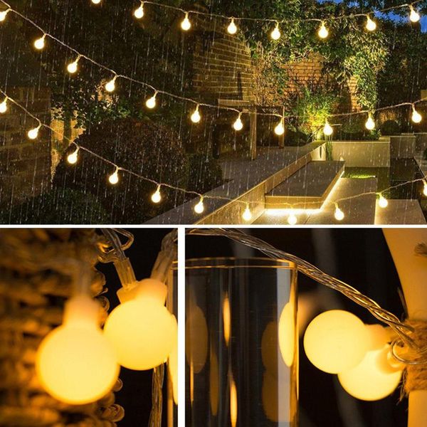Cordes 100 LED Ball Light Guirlande Lumineuse 8 Modes Avec Télécommande Fête De Noël Décor À La Maison Intérieur Extérieur 33 Pieds