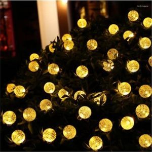 Strings 100leds 12m Crystal Ball Solar Light Outdoor IP65 Waterdicht String Fairy Lampen Garden Garlands Kerstdecoratie