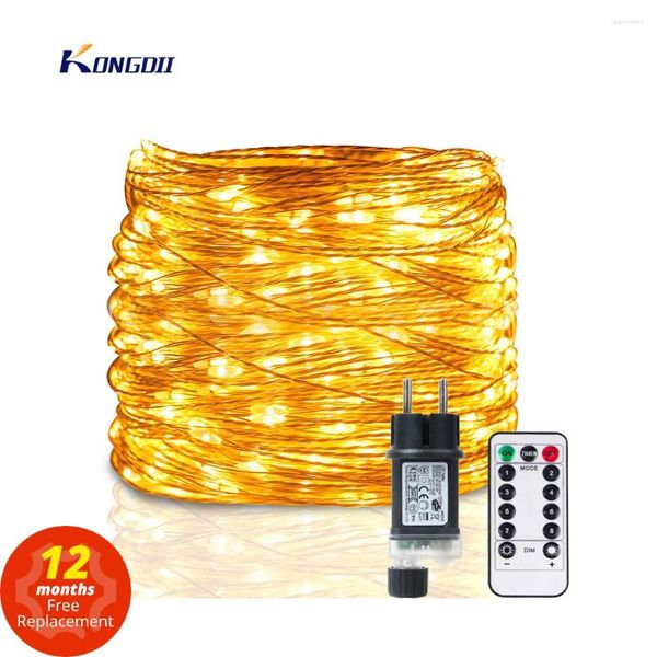 Cordes 100m LED String Lights Street Fairy Christmas Garland pour la fête à la maison extérieure Décoration de mariage