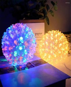 Cordes 10cm 20cm 25cm LED Cherry Blossom Fairy Lights Outdoor Ball Garland Fleurs de cristal clair pour le mariage de Noël en salle Dec2527990