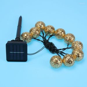 Strings 10Led Solar Power Operated String Fairy Light Outdoor Xmas Garden Ball Lamp
