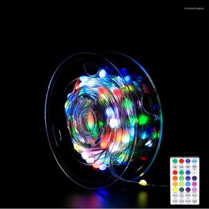 Strings 10m 100 LED STRING LICHT USB RGB Full Color Point Regeling Koperdraad Lamp Home Decor Christmas Fairy Lights Garden Holiday