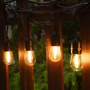 Strings 10m 10Led waterdichte commerciële buiten LED -lamp snoerlichten E27 Filament Street Garden Patio Backyard Holiday Lighting